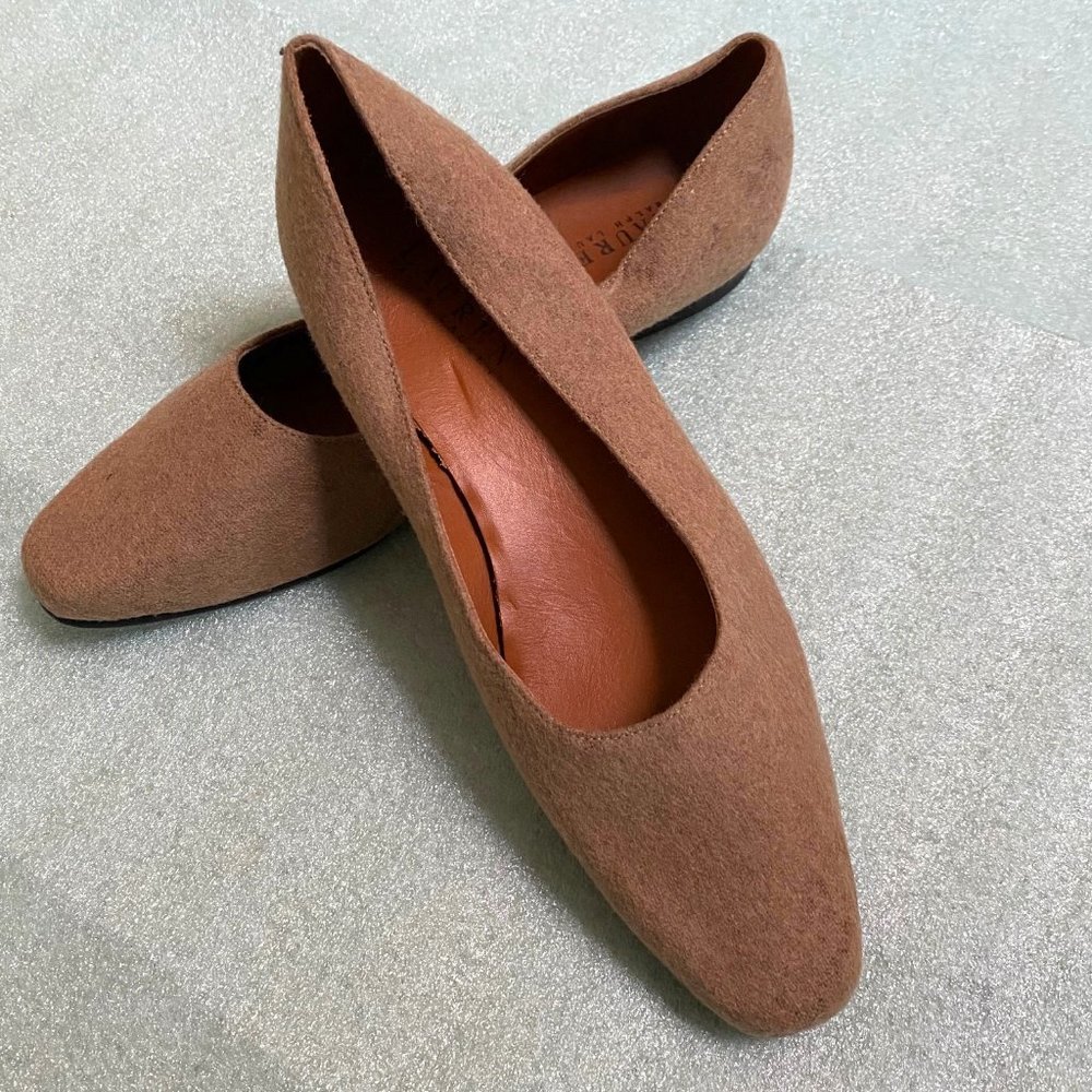 Beige / Tan Ralph Lauren Felt Flats